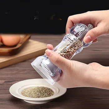 

Transparent Acrylic Household Cooking Hotels Seasoning Tool Manual Salt Container Pepper Grinder Mill Shakers Kitchen