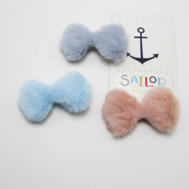 

100 шт./лот плюшевые нашивки с бантом, аппликации для одежды, аксессуары, украшение для волос для девочек