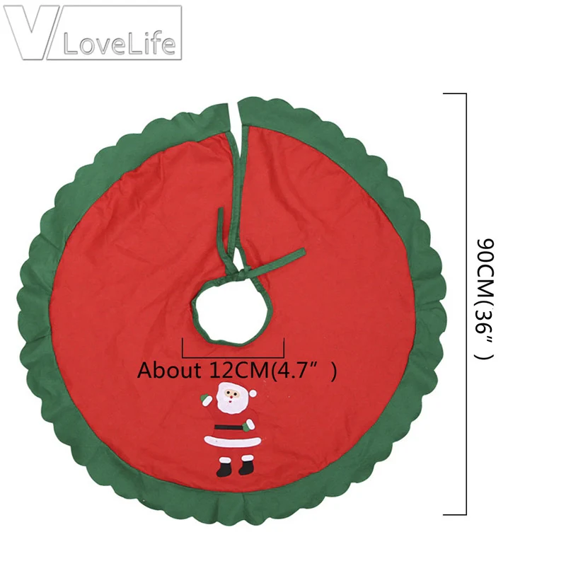 3" зелёный край Рождественская елка юбка с Санта-Клаусом Новогодняя Рождественская елка ковер Счастливого Рождества Декор для дома Открытый Декор