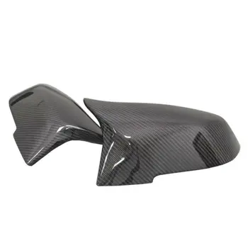 

Carbon Fiber Black Rearview Mirror Cover Exterior 1 Pair For BMW F10 F11 LCI 2014-2016 Accessories Case