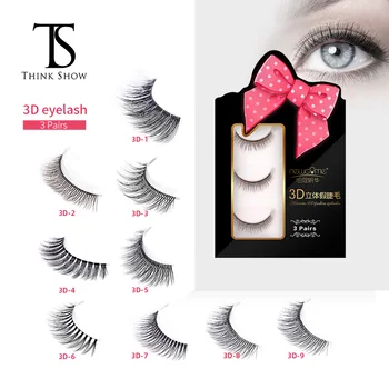 

3 Pairs 3D Fake Eyelashes Black Professional Natural Makeup Lashes Individual Maquiagem Cilios Faux Cils Makeup Tools.