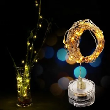 

Diving Lamp String Petal Shape 1M 2M 20LEDS Copper Wire Battery Operated Waterproof Candle String Light For Christmas Decoration