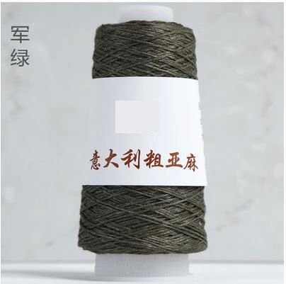 army green 50 г/шт. итальянская ramie льняная пряжа крючком шляпа линия diy ручной работы летняя крутая шляпа тканая связанная крючком сумка пряжа 1 мм Толщина - Цвет: army green
