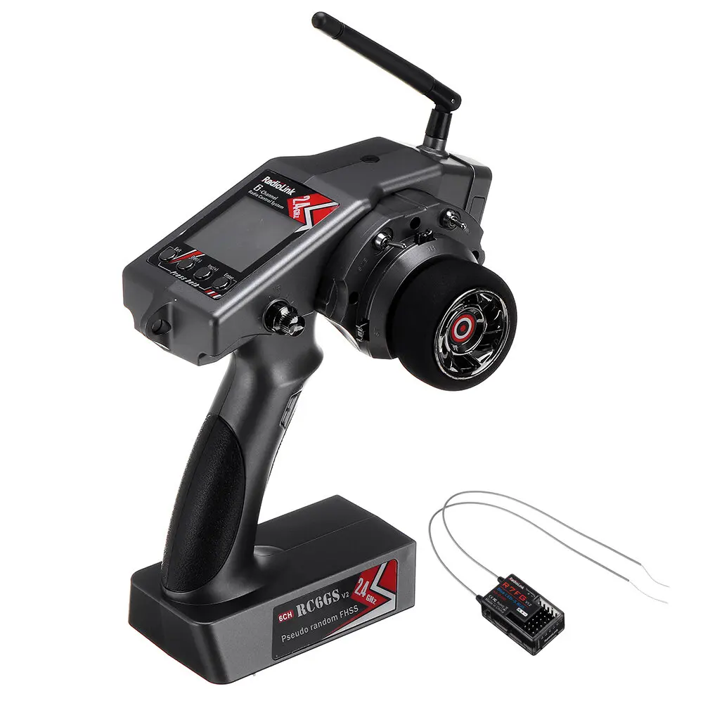 Radiolink RC6GS V2 2.4G 6CH Radio Transmitter with R7FG Receiver Gyro Telemetry for RC Vehicle Car Boat DIY Parts