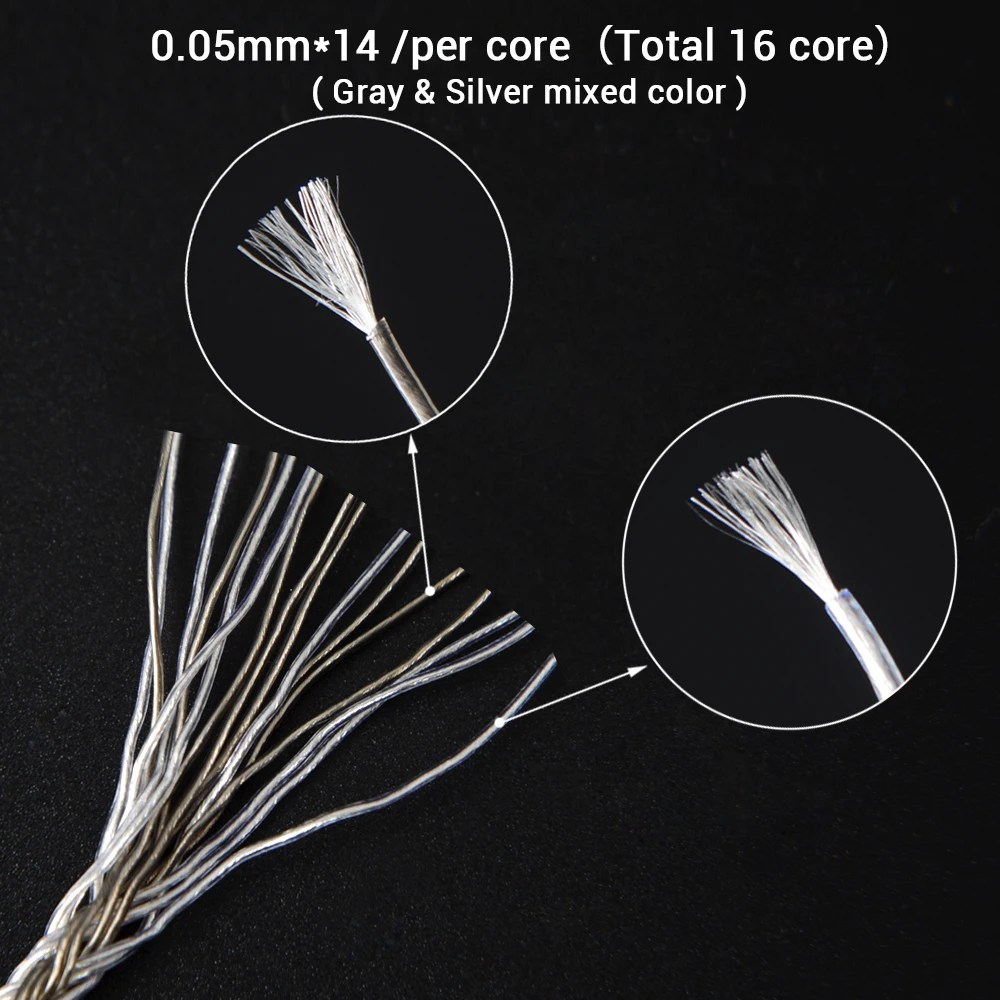 Nicehck-conector de Cabo Banhado a Prata Plugue C164 16 Núcleo 3.5 mm 2.5 mm 4.4 mm Mmcx 2pin Qdc Trnv90 Kzzsx Tfz Qdc Nx7mk4 Db3 Bl03 - Image 3