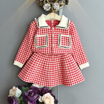 

Mihkalev Plaid Kids Clothing Set 2020 Autumn Children Jacket And Skirt Clothes Sets Baby Girl 2pieces Fall Outfit Tracksuit