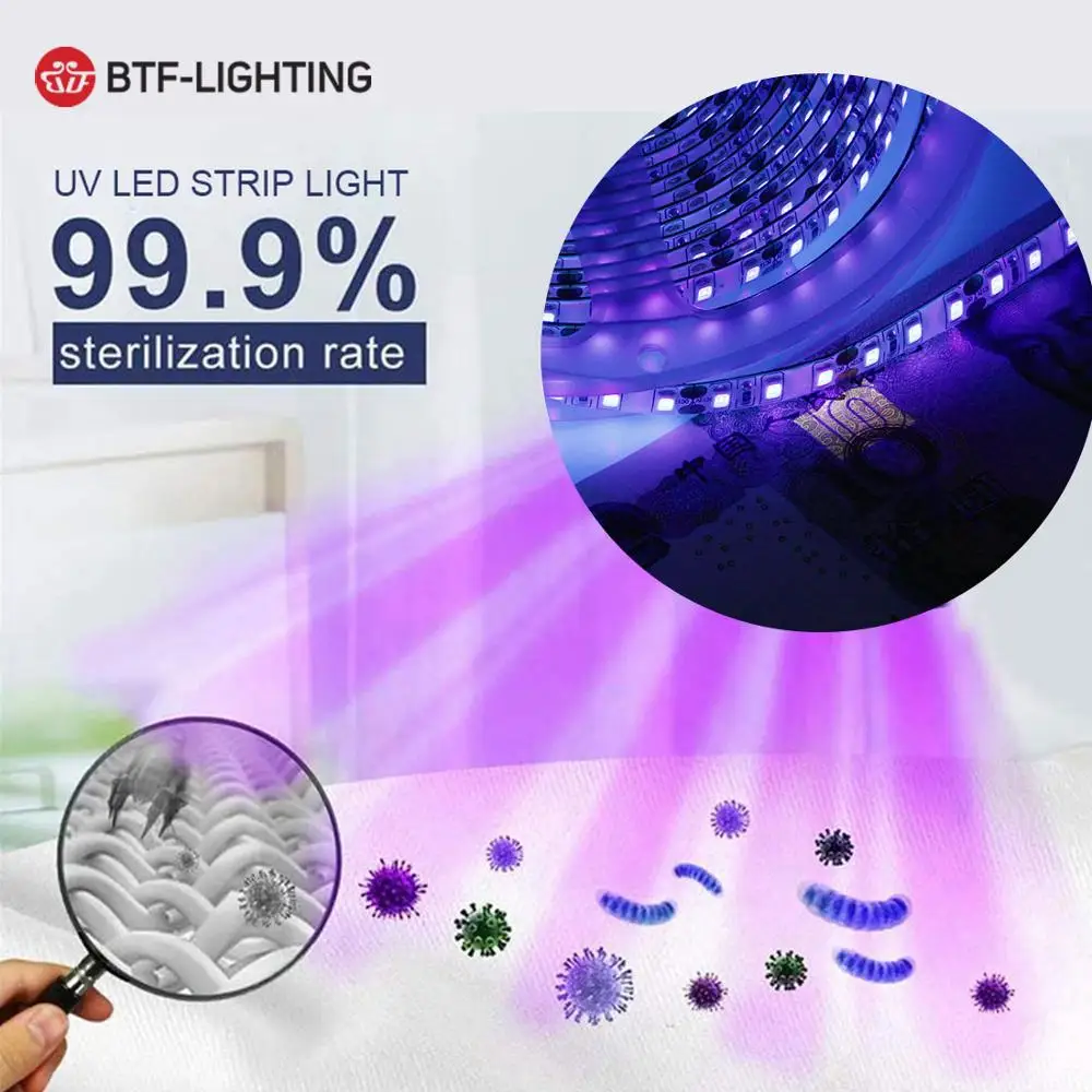 УФ светодиодная лента для дезинфекции 12 В постоянного тока 3528/5050 нм|light equipment|light