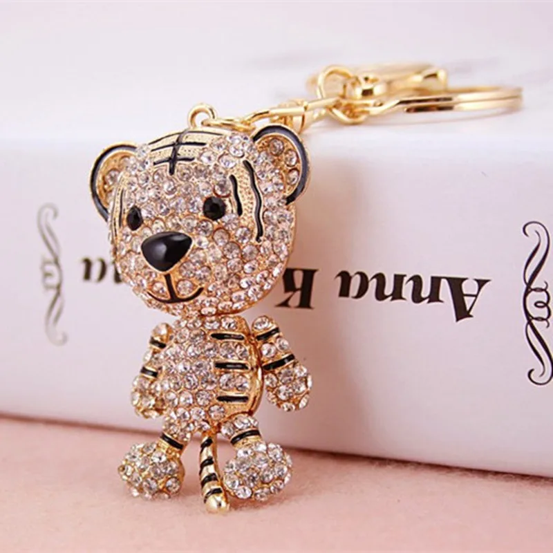 

Fashion Korean Lovely Tiger Key Ring Personality Car Keychain Bag Charm Purse Pendant Keyring Key Chain Wholesale Retails