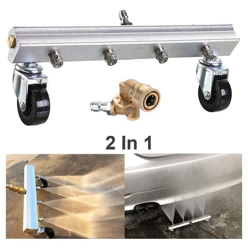 Undercarriage Cleaner for Pressure Washer- 16 Inch Water Broom, 2 in 1 Power Washer Wand with 180 Degree Quick Connecting Pivot