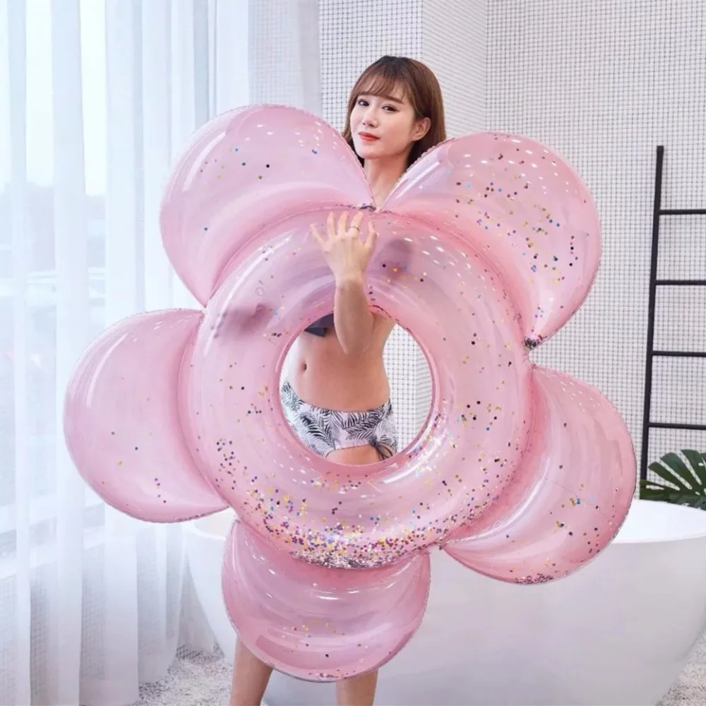 

Inflatable Swim Rings Sun Flower Swimsuit Swimming Circle Sparkles Pool Float Inflatable Tube Summer Bikini Toys Air Mattress