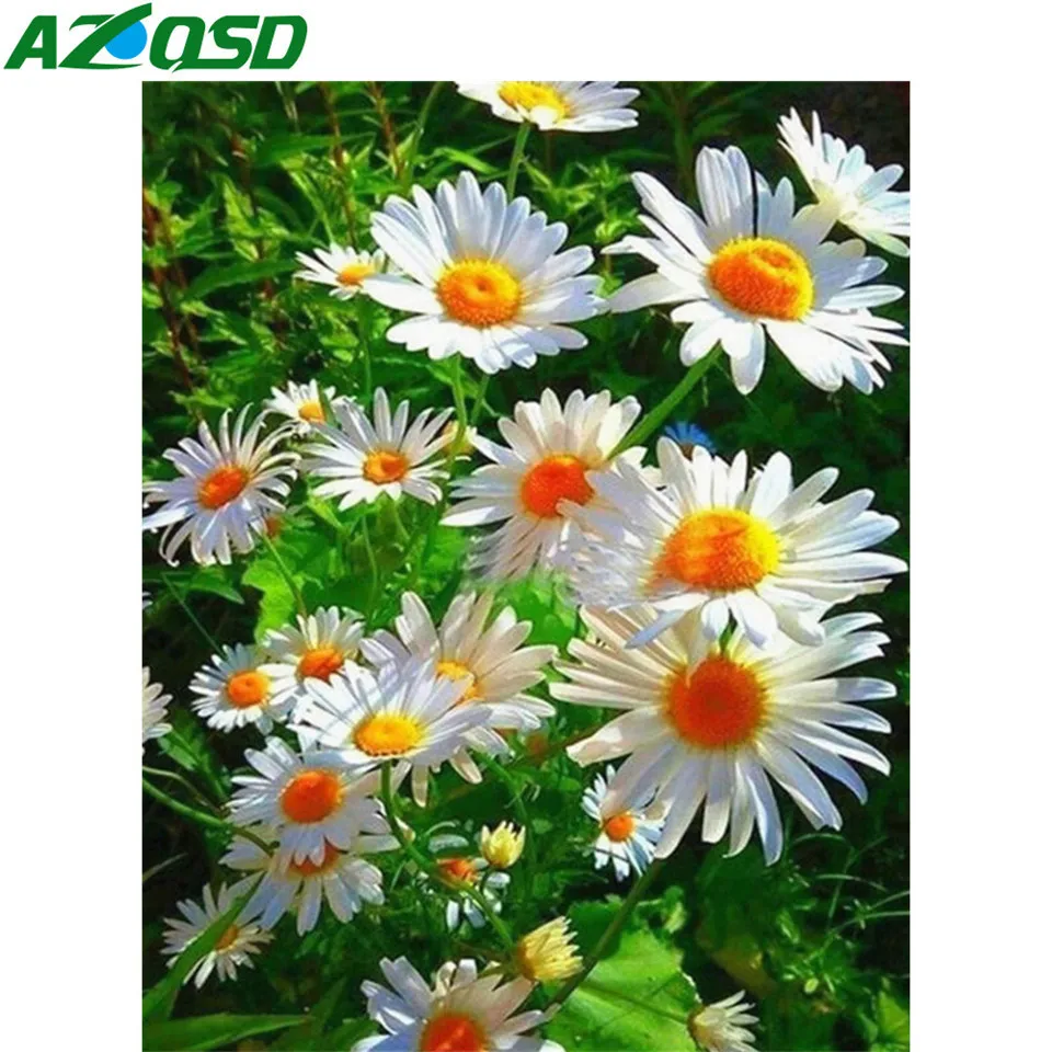 AZQSD алмазная вышивка ромашки вышивка крестиком алмазная мозаика полная выкладка рукоделие картина стразами декор для дома