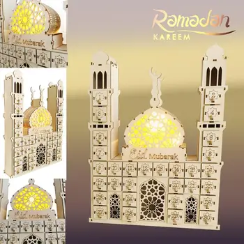 

DIY Ramadan Decorations Eid Mubarak Advent Countdown Calendar Wooden Candy Drawer Muslim Event Party Supplies