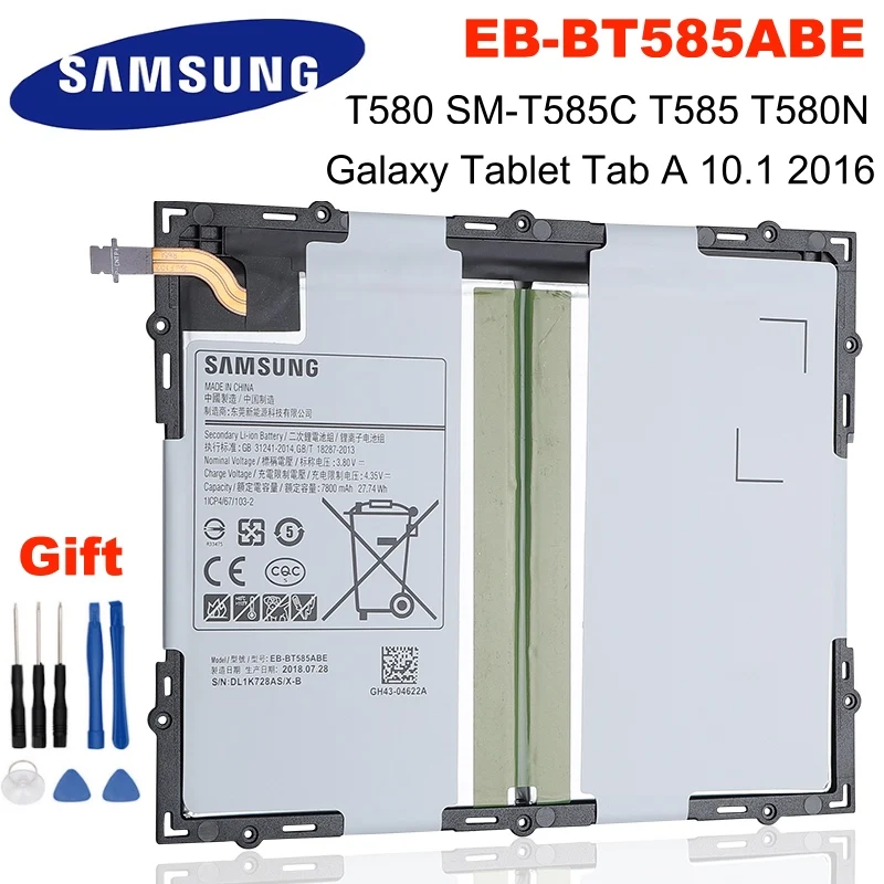 Оригинальный планшетный EB-BT585ABE SAMSUNG аккумулятор 7300 мАч для Samsung Galaxy Tablet Tab A 10 1 2016