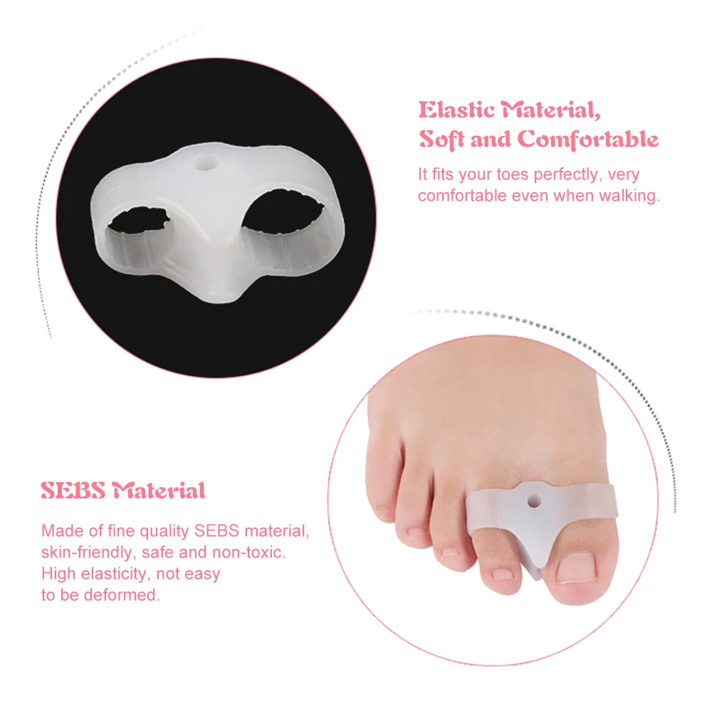 1 Pair Five Holes Toe Corrector Hallux Valgus Straightener Toe Separators Corrector Toe Braces Foot Care Tool