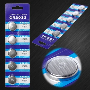 

5PCSButton Battery 3V CR2032 BR2032 DL2032 ECR2032 Cell Coin Lithium Li-ion Batteries Promotion Watch Computer Electronic Remote
