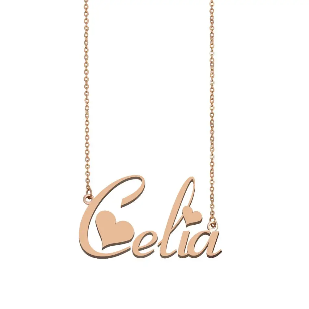 Celia Name Necklace Personalized Custom Name Choker Necklaces for Women