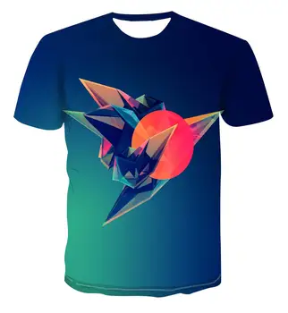 

New trend high quality men's short sleeve T-shirt 2020 3D color wolf fashion print geometric versatile T-shirt for men