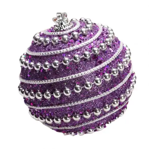 Легкий многоразовый Блестящий пенопластовый шар-безделушка, подвеска для свадьбы, вечеринки, сада, рождественской елки, подвесной декор, легко повесить на елку - Цвет: Фиолетовый