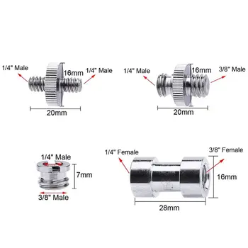 

1Set 1/4\" 3/8\" Convert Threaded Screws Adapter Hot Shoe Mount for Camera/Tripod
