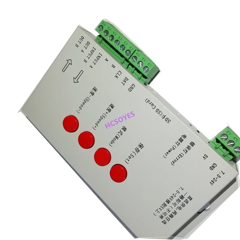 T1000S SD карты APA102 WS2801 WS2811 WS2812B LPD6803 DMX512 LPD8806 светодиодный 2048 Пиксели контроллер DC5 ~ 24V
