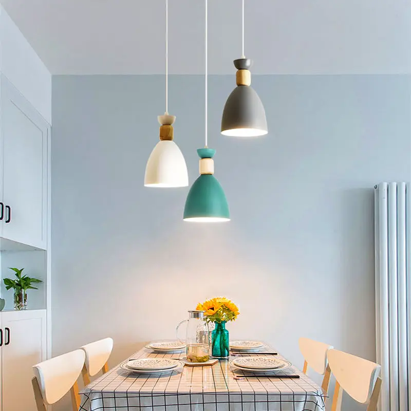 

Chandelier macaroon Simple Modern Restaurant Lamps Home Creative Dining Room Dining Table Lamps