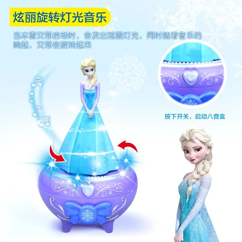 Disney Frozen  princess elsa Music Box with gift box  Princess  cute Toy FiguresGirl Birthday toy