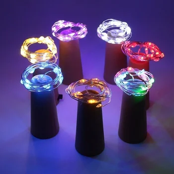 

Bottle Lights 1M 2M Copper Wire Fairy Garland Stopper For Glass Craft LED String Lights Wedding Christmas Holiday Decoration