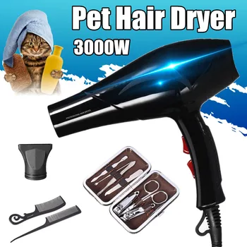 

3000W High Power Pet Dog Cat Hair Dryer Hairdressing Electric Hair Dryer Hot Cold Wind Blower With Comb Nozzle for Baby Pet