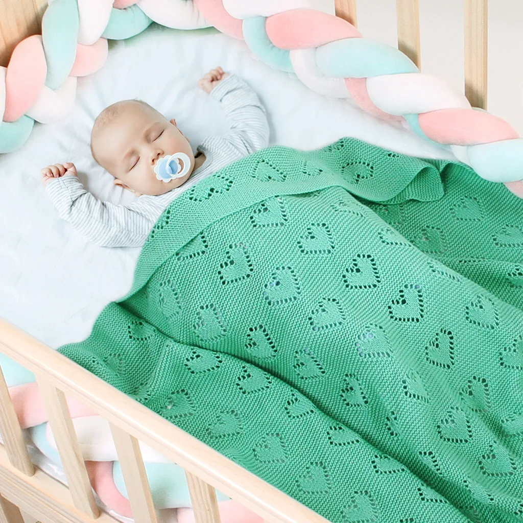 Детские вязаные пеленки для новорожденных, одеяла для коляски, мягкие постельные принадлежности для младенцев, постельные принадлежности, одеяло для кровати, диван, корзина для ребенка