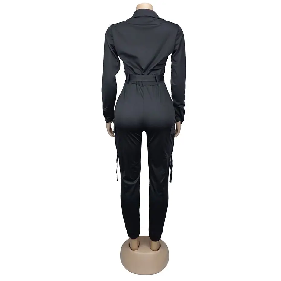 HAOYUAN с длинным рукавом Bodycon Комбинезоны модные Боди Комбинезоны цельный осень зима наряд женские комбинезоны спортивный костюм