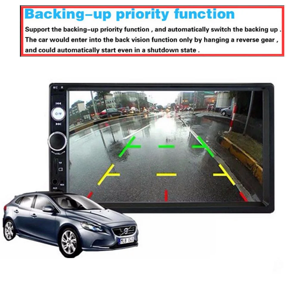  7'' Car Radio HD touch screen Support Android Iphone Mirror Link Bluetooth FM AUX USB SD 2 din Car 