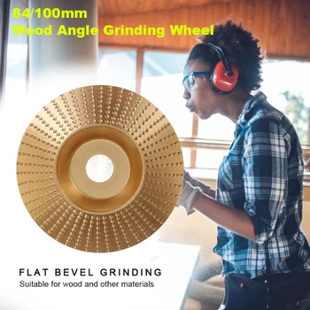 

84/100mm Wood Angle Grinding Wheel Sanding Carving Rotary Tool Abrasive Disc Angle Grinder Tungsten Carbide Coating Bore Shapin