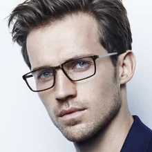 Дания титановая оптическая оправа для очков для мужчин Сверхлегкий квадратный от близорукости, по рецепту глаз Стекло es мужской металлический полный Безвинтовые очки