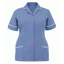 Women's Nurses Working Uniform Soild Color Blouse Short Sleeve Tunic Uniform Clinic Carer Lapel Protective Clothing Femme Tops