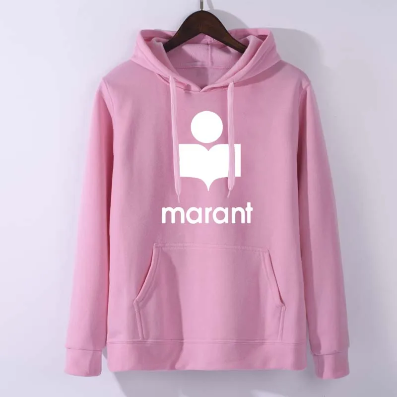 pink Новейшая Женская хлопковая толстовка с капюшоном большого размера с опущенными плечами и логотипом спереди и карманами-кенгуру - Цвет: pink