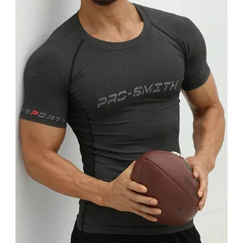 Men’s Quick Dry Fitness Printed Tees Outdoor SPORT Running Climbing Short Sleeves Shirt Tights Bodybuilding Tops Corest T-shirt