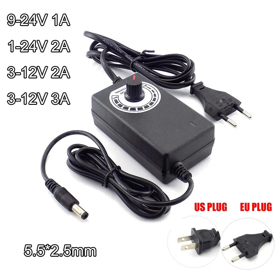 AC/DC AC 100-220V to DC 1-24V 9-24V 3-12V 2A 3A Регулируемый адаптер питания с импульсным напряжением