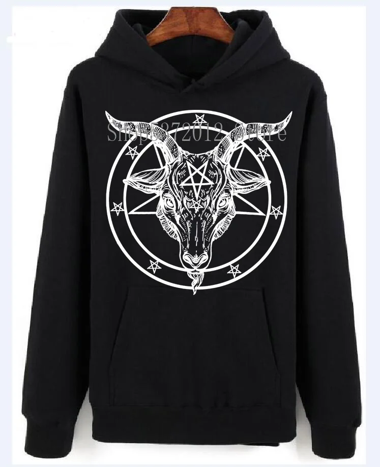 Мужская Бафомет PENTAGRAM SATANTIC скрытую Церковь Сатаны козы гот S 2XL гордость существо