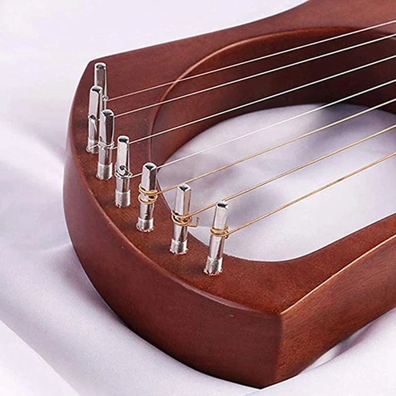 7 String Lyre Harp красное дерево твердые деревянные металлические струны Струнные