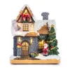 XMAS Decoration Village Collection Building Christmas House with Santa Claus  LED Lighting Home Fireplace Ornament ► Photo 2/6