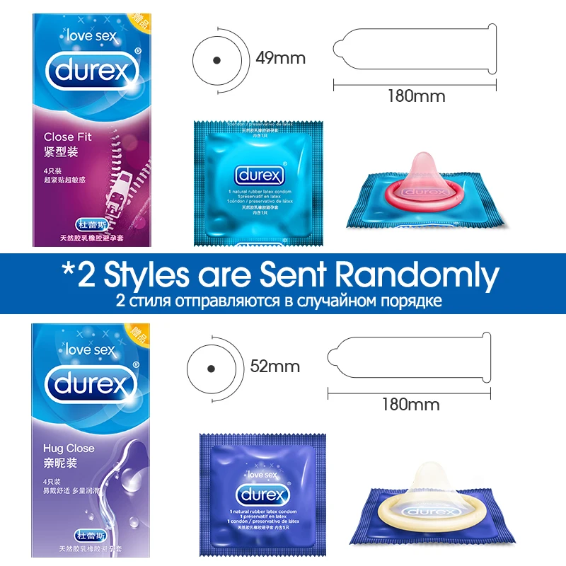 Durex Condom Box Natural Latex Smooth Lubricated Contraception 4 Types Condoms for Men Sex Toys Products Wholesale 6