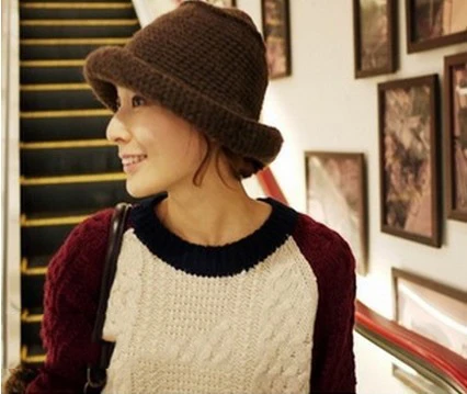 Панама берет стиль корейский Осень Зима теплые женские рыбацкие модели вязаная пряжа шляпа Удобная