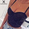 Corset Gothic sexy Camisole Top Women Solid Fashion High Waist Slim Crop Top Woman Party Temperament Commute Camisole Female Top ► Photo 3/6