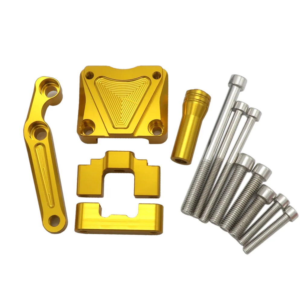 Gold support Ninja 300 EX 300 ЧПУ Регулировка рулевой демпфер Стабилизатор кронштейн комплект крепление для Kawasaki EX300 NINJA300 2013-201 - Цвет: Gold support