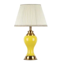 Американский стиль, желтый, синий, зеленый, Керамическая Настольная лампа для спальни, прикроватная, для гостиной, фойе, для учебы, для чтения, ночной Светильник 190148