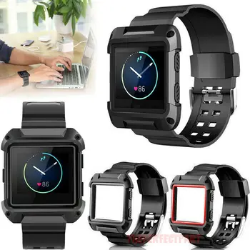 

Bands and Case for Fitbit Blaze,Silicone Sport Classic Bracelet Strap Replacement Watch Band with Frame Case for Fitbit Blaze
