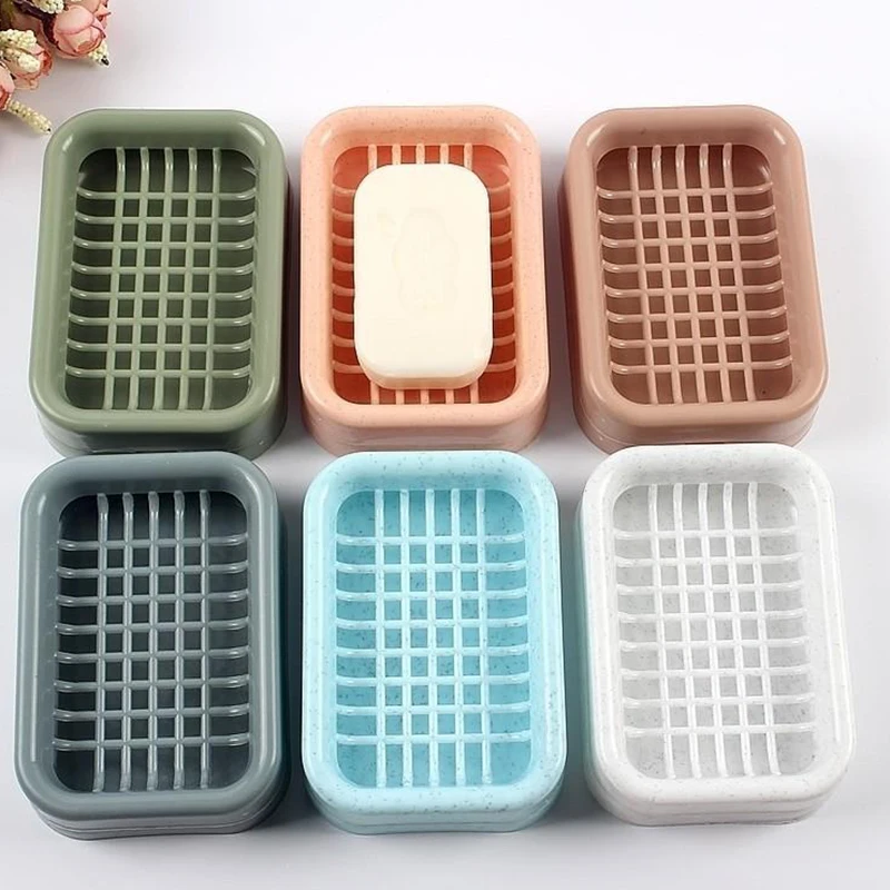 

Soap Box Bathroom High Quality Soap Holder Double-layered Boxes Tray Bathroom Soap Case Bathroom Supplies Storage Accessories