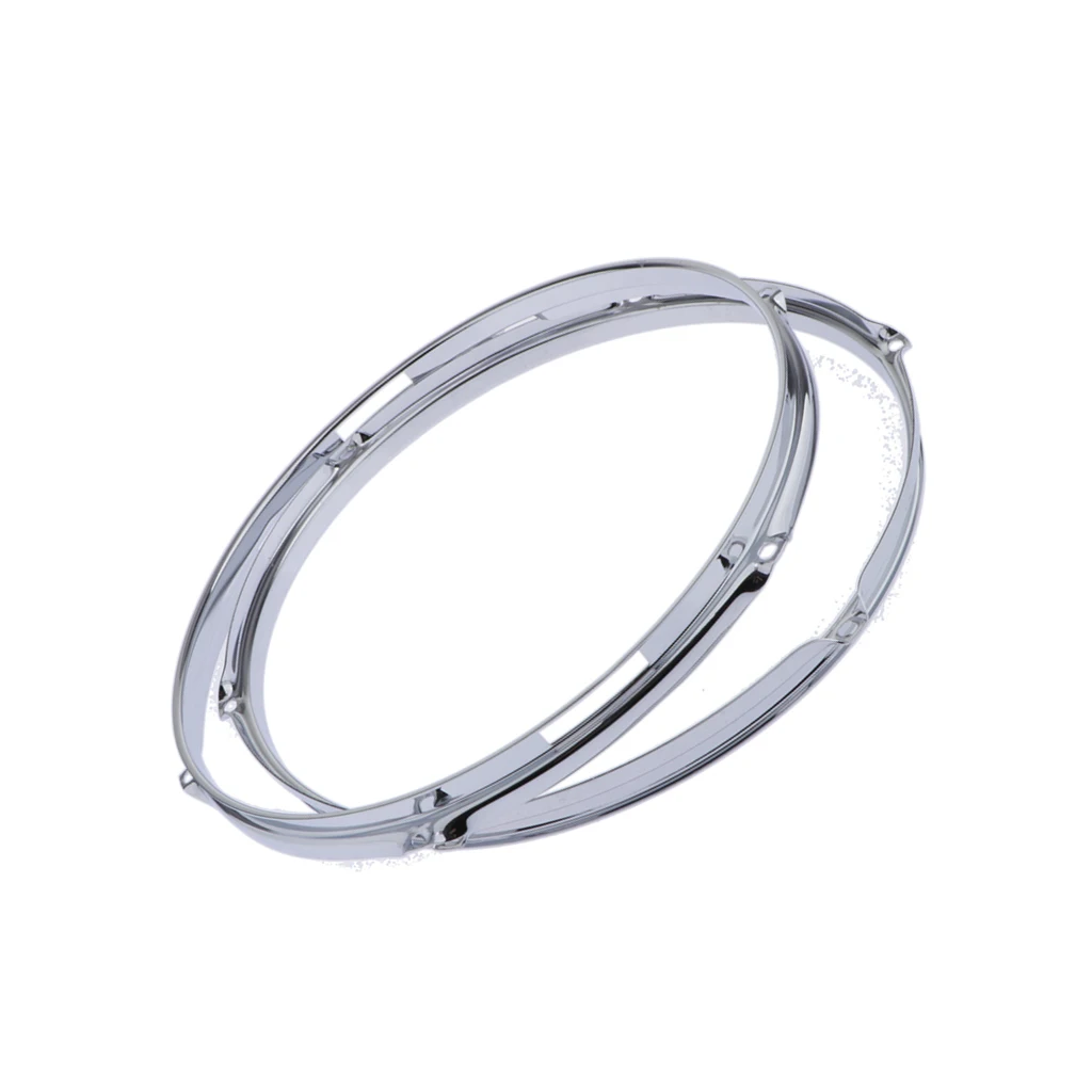 2 Pcs Premium Alloy Steel Snare Drum Hoop Rim 14 inch 6 Holes 1.5mm