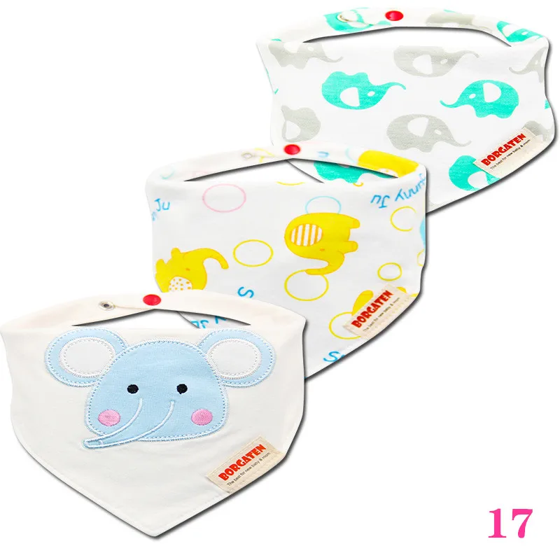 3 шт./Партия Детские нагрудники из хлопка высокого качества Babadores Para Bebe слюнявчик для младенца полотенце для мальчиков и девочек - Цвет: 17