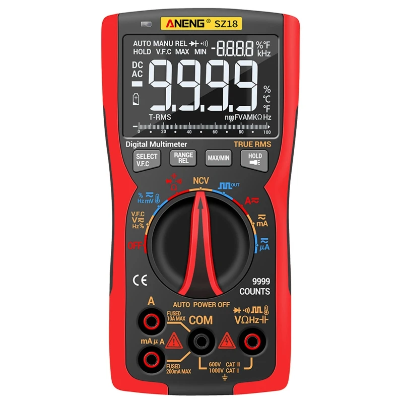

Smart Digital Multimeter 9999 Counts True RMS Transistor NCV Tester LCR Meter